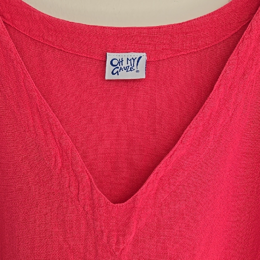Oh My Gauze! V-Neck Blouse Size 2 (12-14/L-XL) US - Picture 3 of 13